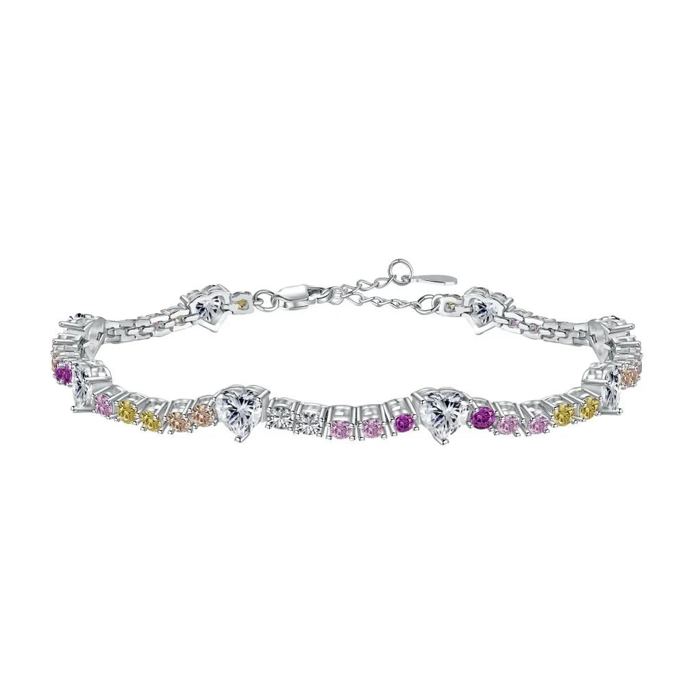 S925 Sterling Silver Women's Bracelet High Grade Love Diamonds with Zircon Inlaid Fashion Handicraft
S925 Sterling Silver Women's Bracelet High Grade Love Diamonds with Zircon Inlaid Fashion Handicraft