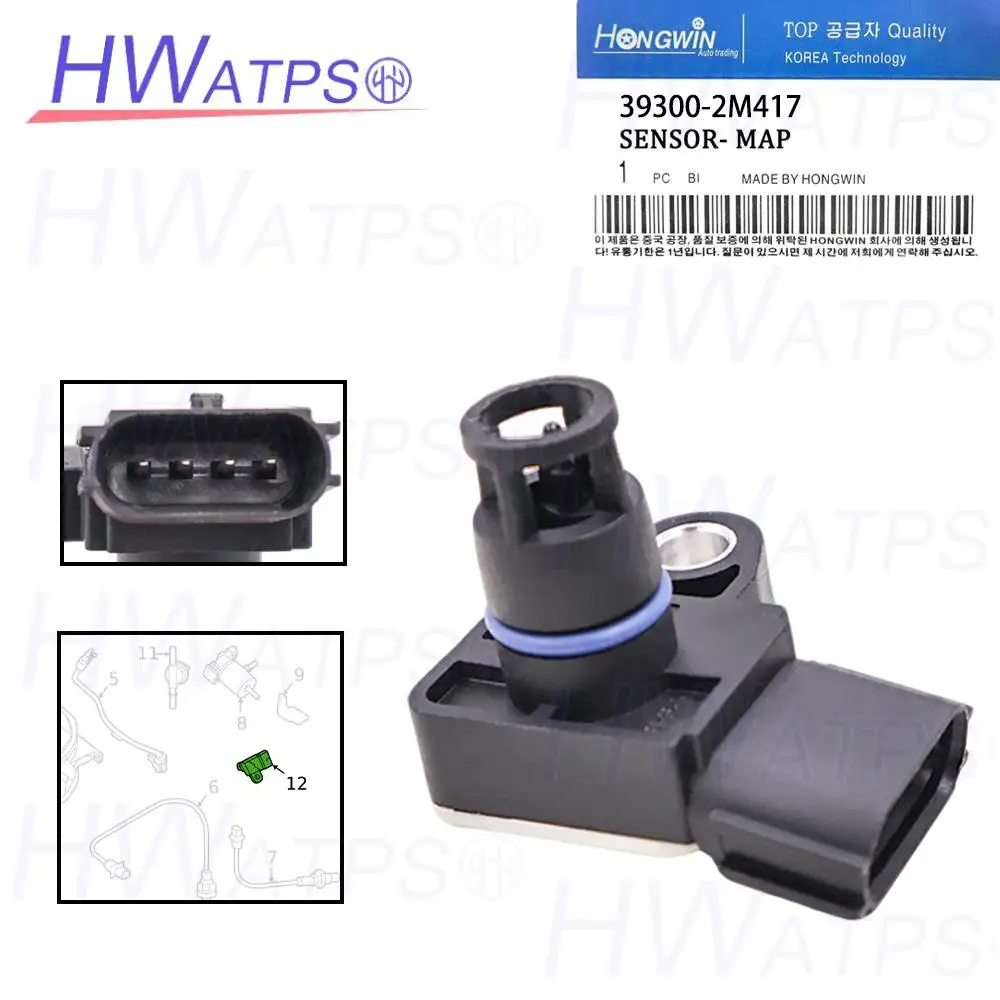 39300-2M417 For Hyundai Santa Fe, Tucson, Sonata, Genesis G80, GV70, GV80 Manifold Air Pressure MAP Sensor 39300 2M417
39300-2M417 For Hyundai Santa Fe, Tucson, Sonata, Genesis G80, GV70, GV80 Manifold Air Pressure MAP Sensor 39300 2M417