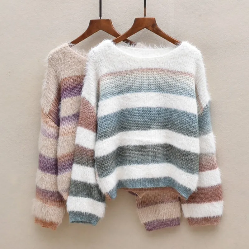 Women's Casual Sle Knitted Sweater round Ne ort Length Thi Stripe Pattern Long Sve Leisure Color Blo Sweater
Women's Casual Sle Knitted Sweater round Ne ort Length Thi Stripe Pattern Long Sve Leisure Color Blo Sweater