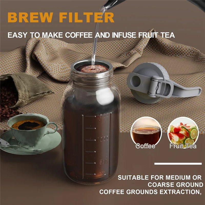 AF93-Cold Brew Coffee Maker 32Oz Cold Brew Pitcher With Stainless Steel Super Dense Filter For Iced Brew Coffee, Ice Tea
AF93-Cold Brew Coffee Maker 32Oz Cold Brew Pitcher With Stainless Steel Super Dense Filter For Iced Brew Coffee, Ice Tea