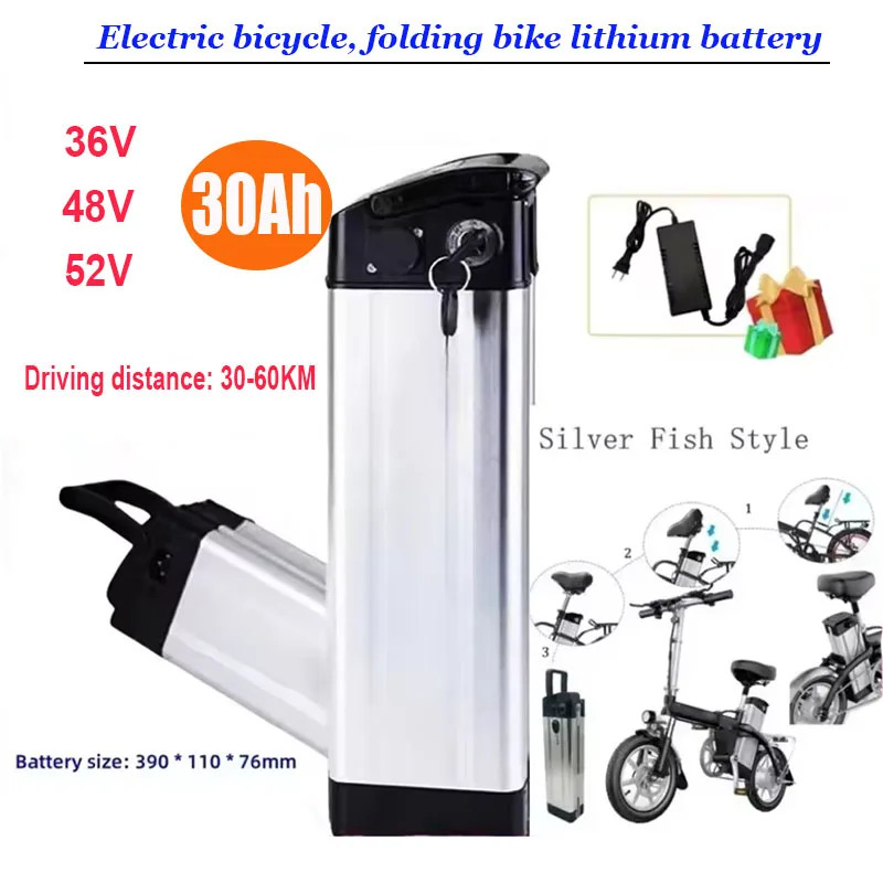 36V 48V 52V Driving Distance 30-60KM Electric Motorcycle,Folding Bicycle, Take Away, Express General Silver Fish Lithium Battery
36V 48V 52V Driving Distance 30-60KM Electric Motorcycle,Folding Bicycle, Take Away, Express General Silver Fish Lithium Battery
