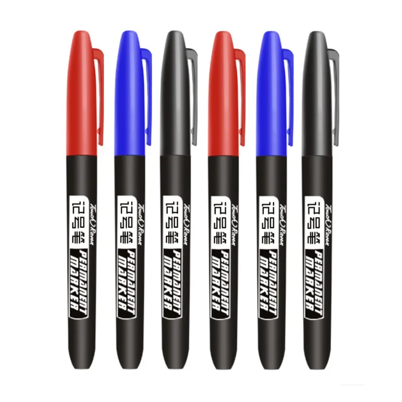 6pcs/Set Permanent Marker Pen Waterproof Ink Fine Point Black Blue Red Oil Ink 1.5mm Round Toe Fine Color Marker Pens
6pcs/Set Permanent Marker Pen Waterproof Ink Fine Point Black Blue Red Oil Ink 1.5mm Round Toe Fine Color Marker Pens