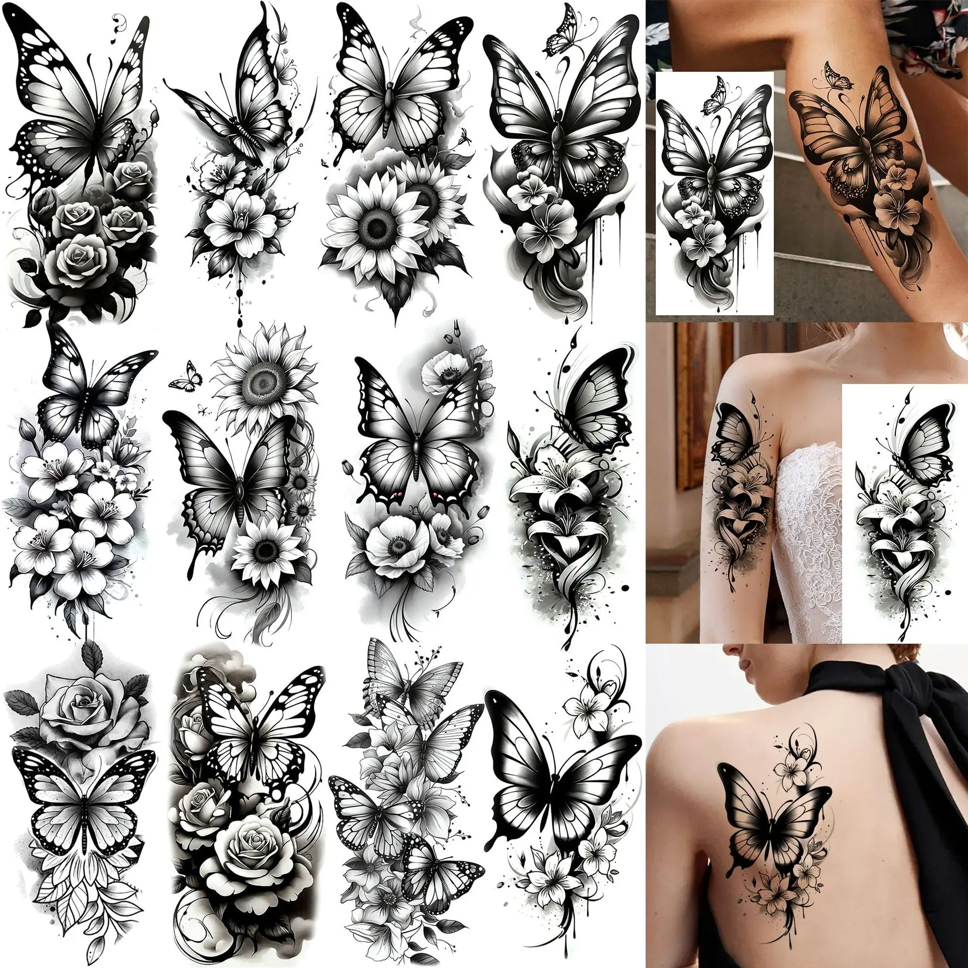 Temporary Tattoo Stickers Ins Style Butterfly Flower Waterproof Long Lasting for Arm Calf Premium Quality Non Toxic
Temporary Tattoo Stickers Ins Style Butterfly Flower Waterproof Long Lasting for Arm Calf Premium Quality Non Toxic