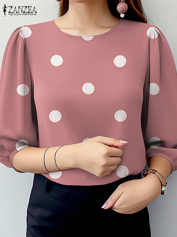 ZANZEA, повседневные женские Blusas Mujer, лето 2021, повседневные блузки в горошек с пышными рукавами 3/4, элегантная сорочка с круглым вырезом для поездок на работу, Femme
ZANZEA, повседневные женские Blusas Mujer, лето 2021, повседневные блузки в горошек с пышными рукавами 3/4, элегантная сорочка с круглым вырезом для поездок на работу, Femme
