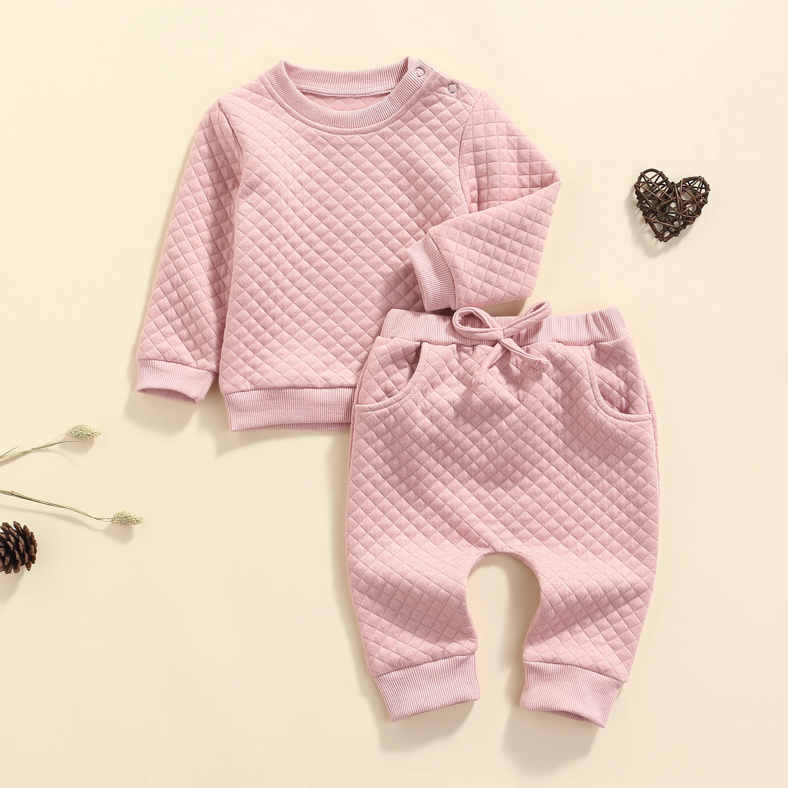 2Pcs Kids Autumn Tracksuit Solid Color Thick Long Sleeves Pullover Shirt Casual Pants for Little Boys Girls 0-24 Months
2Pcs Kids Autumn Tracksuit Solid Color Thick Long Sleeves Pullover Shirt Casual Pants for Little Boys Girls 0-24 Months