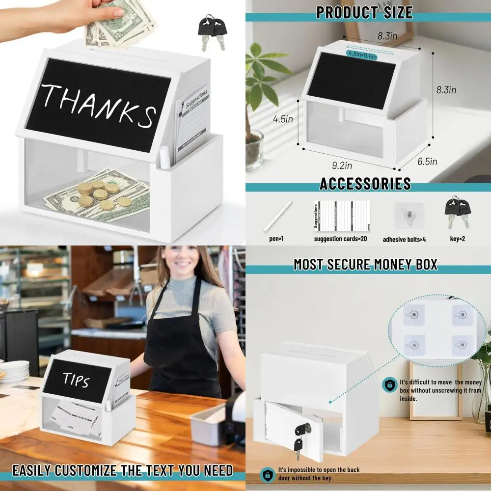 Wall-Mounted Wooden Donation Boxes for Church, Wedding, and Office - Secure Slot and Lock for Fundraising and Saving
Wall-Mounted Wooden Donation Boxes for Church, Wedding, and Office - Secure Slot and Lock for Fundraising and Saving