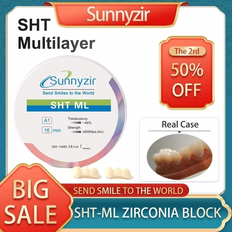 Sunnyside SHTML A1-A3 (супервысокопрозрачный многослойный) Vita 16-цветный циркониевый блок для лабораторных материалов CAD/CAM System
Sunnyside SHTML A1-A3 (супервысокопрозрачный многослойный) Vita 16-цветный циркониевый блок для лабораторных материалов CAD/CAM System