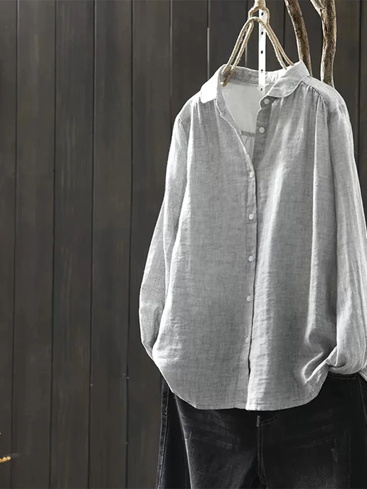 Loose Casual Pure Cotton Long Sleeve Shirt Autumn Double Layer Cotton Thread Shirt Artistic Versatile Comfortable Retro Style
Loose Casual Pure Cotton Long Sleeve Shirt Autumn Double Layer Cotton Thread Shirt Artistic Versatile Comfortable Retro Style