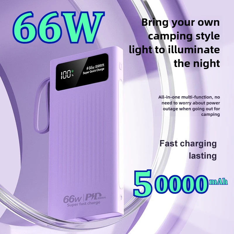 66 Вт сверхбыстрая зарядка Power Bank Встроенный кабель Цифровой дисплей 50000 мАч Большая емкость для IPhone Samsung Xiaomi Huawei
66 Вт сверхбыстрая зарядка Power Bank Встроенный кабель Цифровой дисплей 50000 мАч Большая емкость для IPhone Samsung Xiaomi Huawei