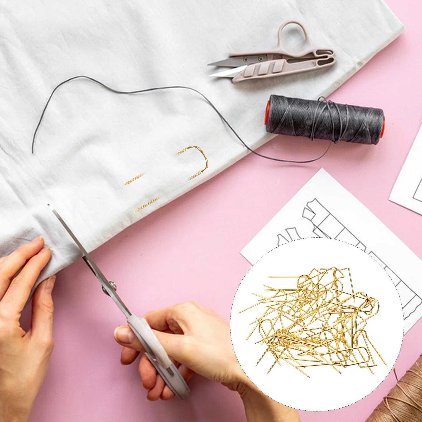 50 Pcs Sewing U-shaped Needle Portable Blocking Reusable Compact Pin Daily Use Wear-resistant Metal Needles
50 Pcs Sewing U-shaped Needle Portable Blocking Reusable Compact Pin Daily Use Wear-resistant Metal Needles
