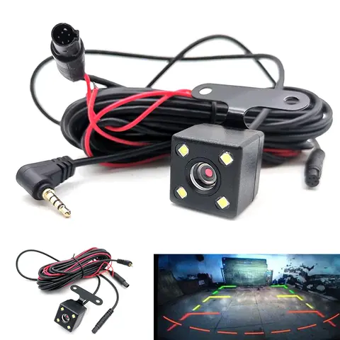 5 Pin Parking Camera Night Vision HD Color Image Video Camera 4 LED Video Rear View Camera Wide Angle with Extension Cable