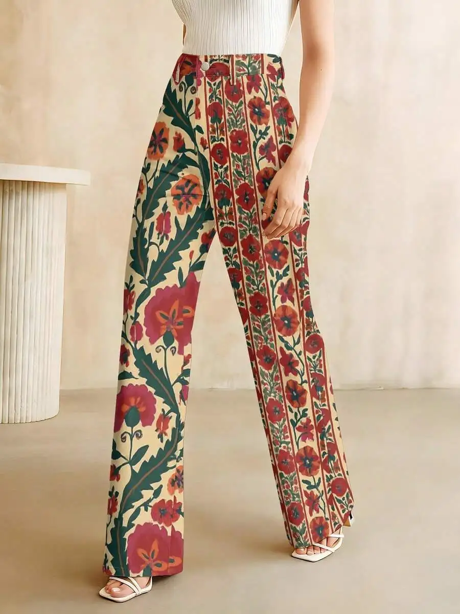 Floral Print Wide Leg Jeans Women Vintage Bohemian Casual Summer Pants
Floral Print Wide Leg Jeans Women Vintage Bohemian Casual Summer Pants