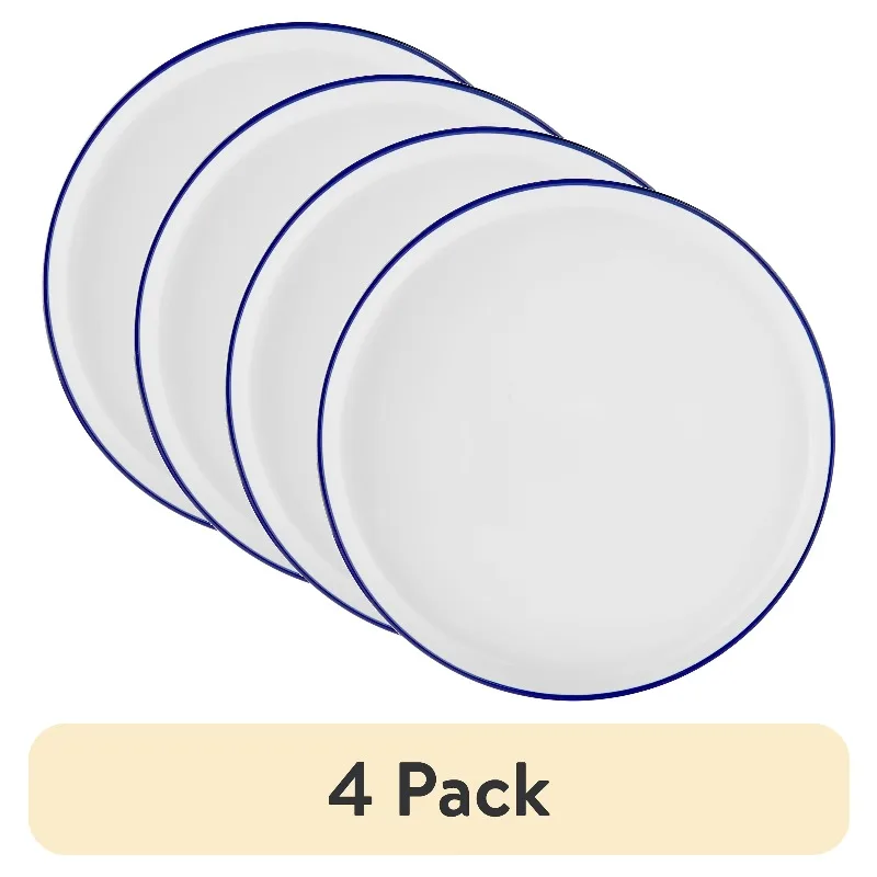 (4 pack) Blue Rim Stoneware Dinner Plate
(4 pack) Blue Rim Stoneware Dinner Plate