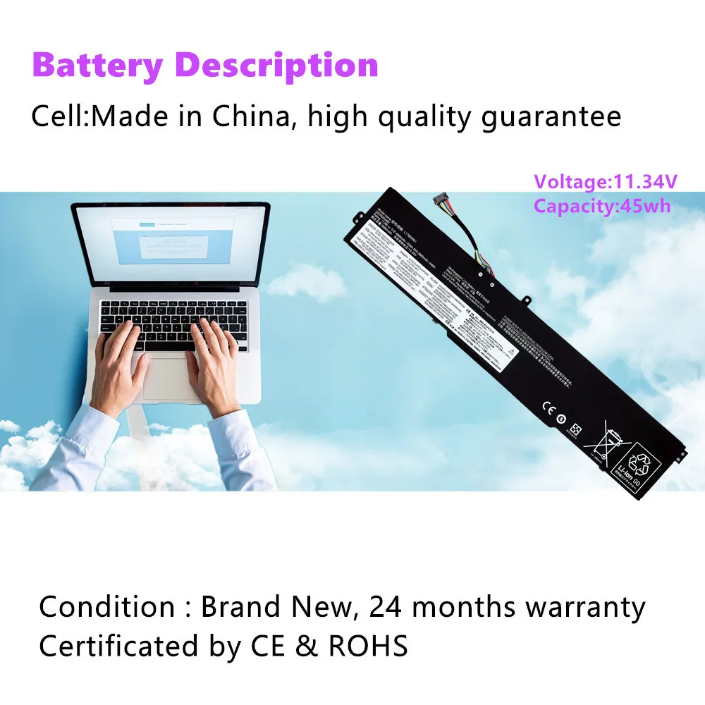 L17M3PB1 Laptop Battery For Lenovo IdeaPad 330-15ICH 330-17ICH Series L17C3PB0 L17D3PB0 5B10Q71251 5B10Q71252 
L17M3PB1 Laptop Battery For Lenovo IdeaPad 330-15ICH 330-17ICH Series L17C3PB0 L17D3PB0 5B10Q71251 5B10Q71252
