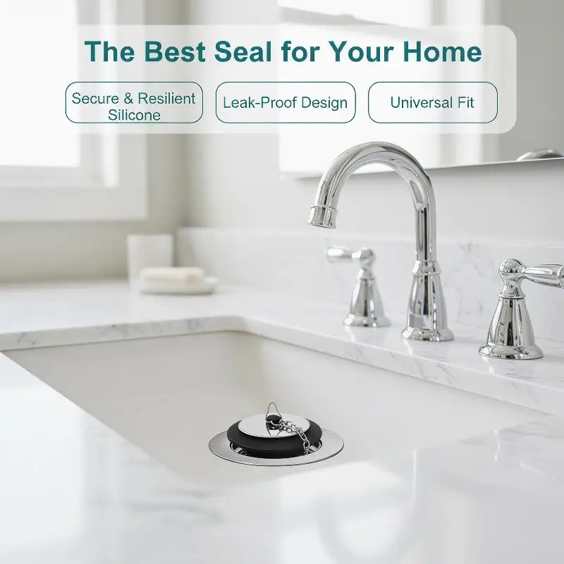 1 PCS Stainless Steel Rubber Sink Stopper With Hanging Chain Leak Proof Seal For Kitchen Bathroom Drain
1 PCS Stainless Steel Rubber Sink Stopper With Hanging Chain Leak Proof Seal For Kitchen Bathroom Drain