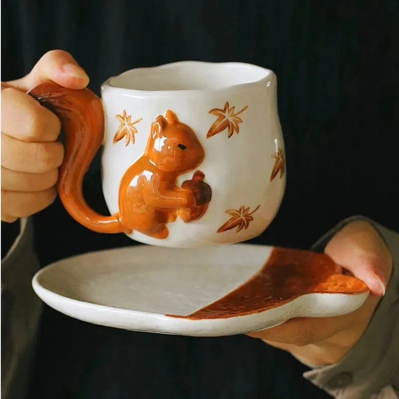 Cartoon Squirrel Relief Porcelain Cup&saucer Creative Coffee Mug Dining Table Flower Mugs Afternoon Tea Teacup Fruits Juice Cup
Cartoon Squirrel Relief Porcelain Cup&saucer Creative Coffee Mug Dining Table Flower Mugs Afternoon Tea Teacup Fruits Juice Cup