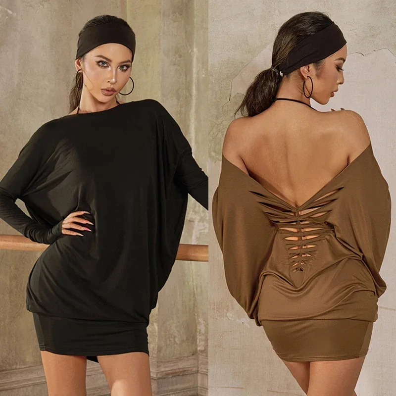 2024 Design Sense Back Latin Dance Dress Women Bat Sleeved Black Dress Adult Rumba Dance Costume Sexy Competition Dress DNV21790
2024 Design Sense Back Latin Dance Dress Women Bat Sleeved Black Dress Adult Rumba Dance Costume Sexy Competition Dress DNV21790