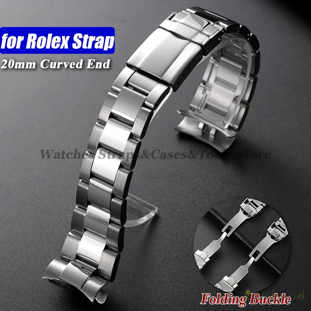 Solid Stainless Steel Strap 20mm for Rolex for Daytona for Oyster for Water Ghost Watchband CurvedEnd Metal Bracelet Fold Buckle
Solid Stainless Steel Strap 20mm for Rolex for Daytona for Oyster for Water Ghost Watchband CurvedEnd Metal Bracelet Fold Buckle