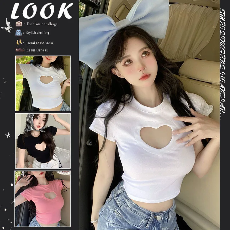 Hot Girl Desire Hollowed Heart Shape Short SleeveTT-shirt Women's Summer Design Sense Niche High Sense Short Top Summer
Hot Girl Desire Hollowed Heart Shape Short SleeveTT-shirt Women's Summer Design Sense Niche High Sense Short Top Summer