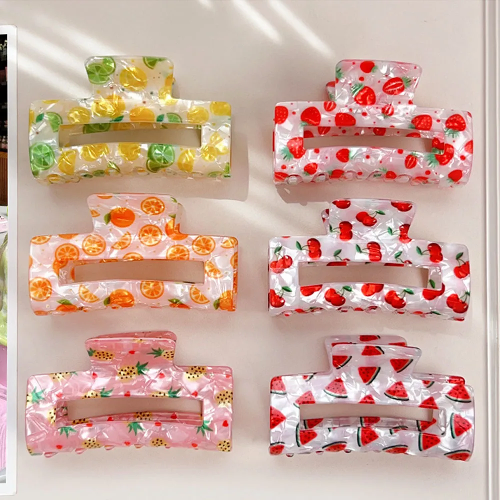 YHJ New Fruit Print Hair Claw Summer Simple Colorful Square Claw Clip Fashion Crab Hair Clips Hair Accessories for Women Girls
YHJ New Fruit Print Hair Claw Summer Simple Colorful Square Claw Clip Fashion Crab Hair Clips Hair Accessories for Women Girls