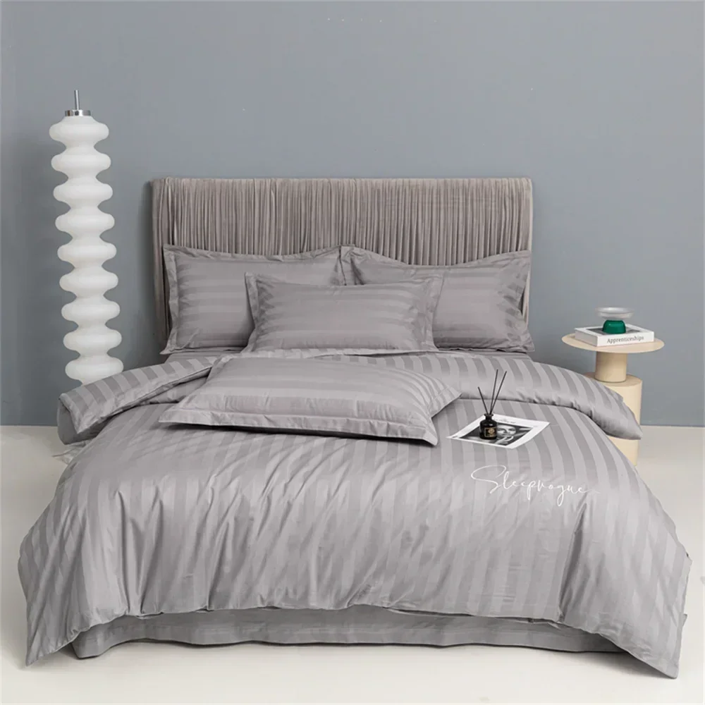 Svetanya Stripes Egyptian Cotton Jacquard Bedlinens Queen King Size Set Fitted Sheet Duvet Cover Bedding Set
Svetanya Stripes Egyptian Cotton Jacquard Bedlinens Queen King Size Set Fitted Sheet Duvet Cover Bedding Set