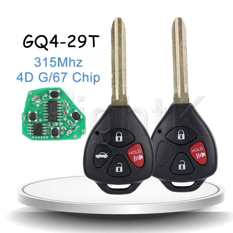 GQ4-29T Smart Car Key Fob 315Mhz For Toyota Corolla Venza 2010-2015 Transponder 4D 67 G Chip 3/4 Buttons Auto Remote Control Key
GQ4-29T Smart Car Key Fob 315Mhz For Toyota Corolla Venza 2010-2015 Transponder 4D 67 G Chip 3/4 Buttons Auto Remote Control Key
