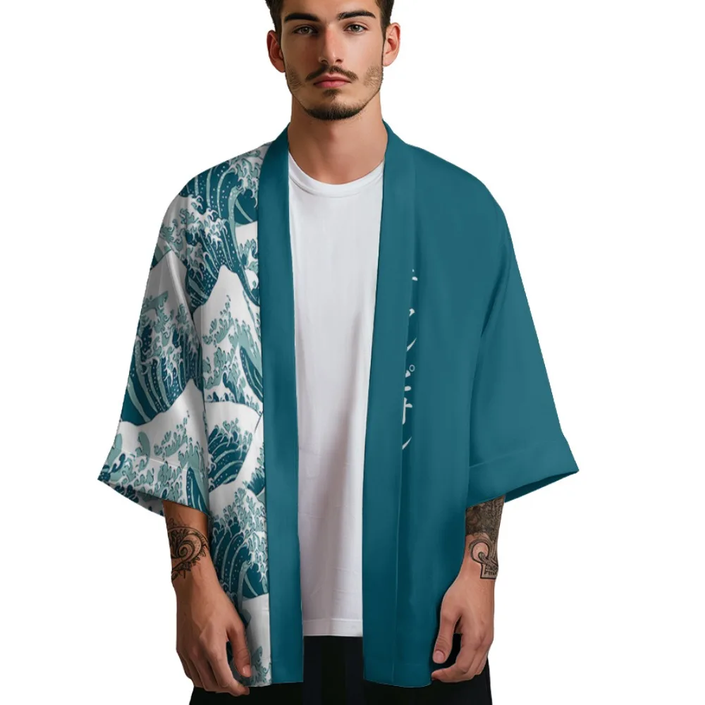 Summer Kimono Men Fashion Wave Print Hawaiian Shirt Beach Cardigan Kimono Women Yukata Japanese Clothes Bathrobes Haori
Summer Kimono Men Fashion Wave Print Hawaiian Shirt Beach Cardigan Kimono Women Yukata Japanese Clothes Bathrobes Haori