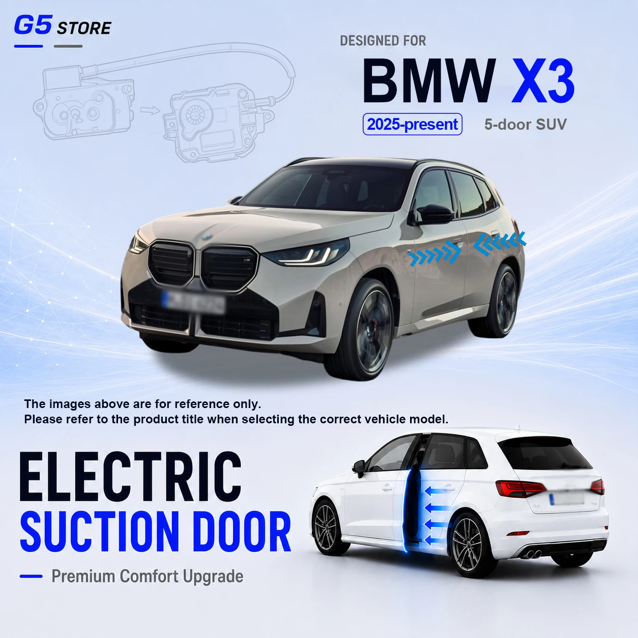 For BMW X3 G45 M50 2025-present Car Electric Suction Door Power-assisted Closing Door Soft-close Function
For BMW X3 G45 M50 2025-present Car Electric Suction Door Power-assisted Closing Door Soft-close Function
