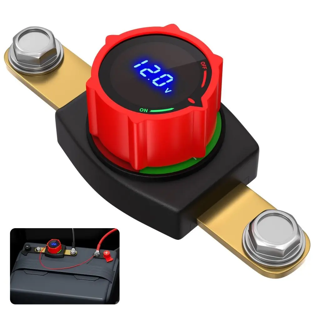 12 V Battery Disconnect Switch Positive Negative Pole Brass Screw Hole LED Voltmeter Power-off Switch Voltage Display
12 V Battery Disconnect Switch Positive Negative Pole Brass Screw Hole LED Voltmeter Power-off Switch Voltage Display