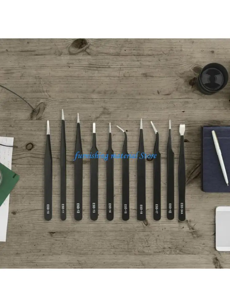 Y5GD 10/11 Piece Stainless Steel Industrial Tweezers Set for Precisions Tasks with Nonslip Handle and Canvas Storage Bag
Y5GD 10/11 Piece Stainless Steel Industrial Tweezers Set for Precisions Tasks with Nonslip Handle and Canvas Storage Bag