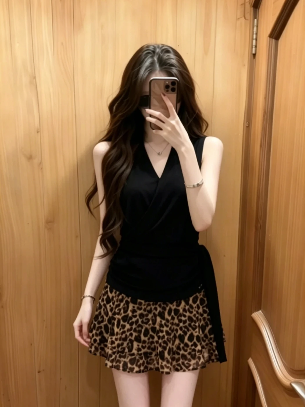 Elegant Leopard Print Two-Piece Set for Women Summer Breathable V-Neck Sleeveless Vest And Halter Neck Skirt Casual Fashion
Elegant Leopard Print Two-Piece Set for Women Summer Breathable V-Neck Sleeveless Vest And Halter Neck Skirt Casual Fashion