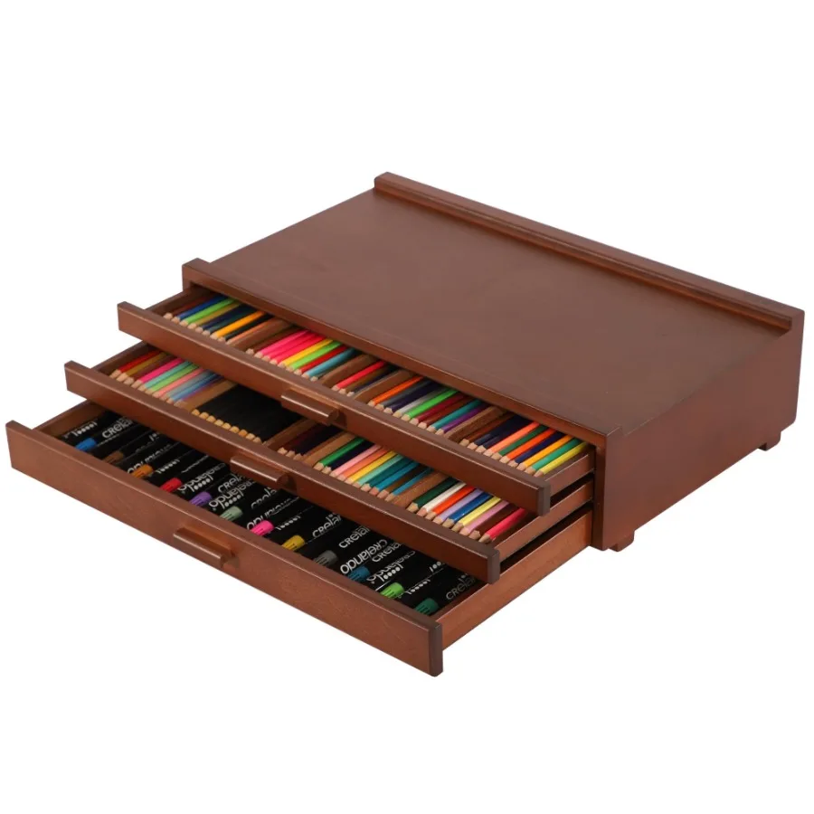3-Drawer Wood Artist Supply Storage Box with Detach Dividers-Walnut
3-Drawer Wood Artist Supply Storage Box with Detach Dividers-Walnut