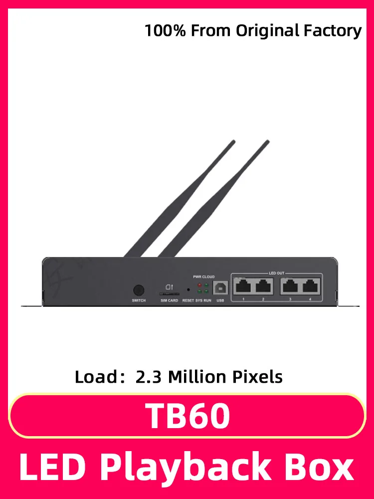 Novastar TB60 Multimedia Playback Box USB Port WiFi HDMI Controller HUB75 Full Color Module LED Display Screen Video Processor
Novastar TB60 Multimedia Playback Box USB Port WiFi HDMI Controller HUB75 Full Color Module LED Display Screen Video Processor