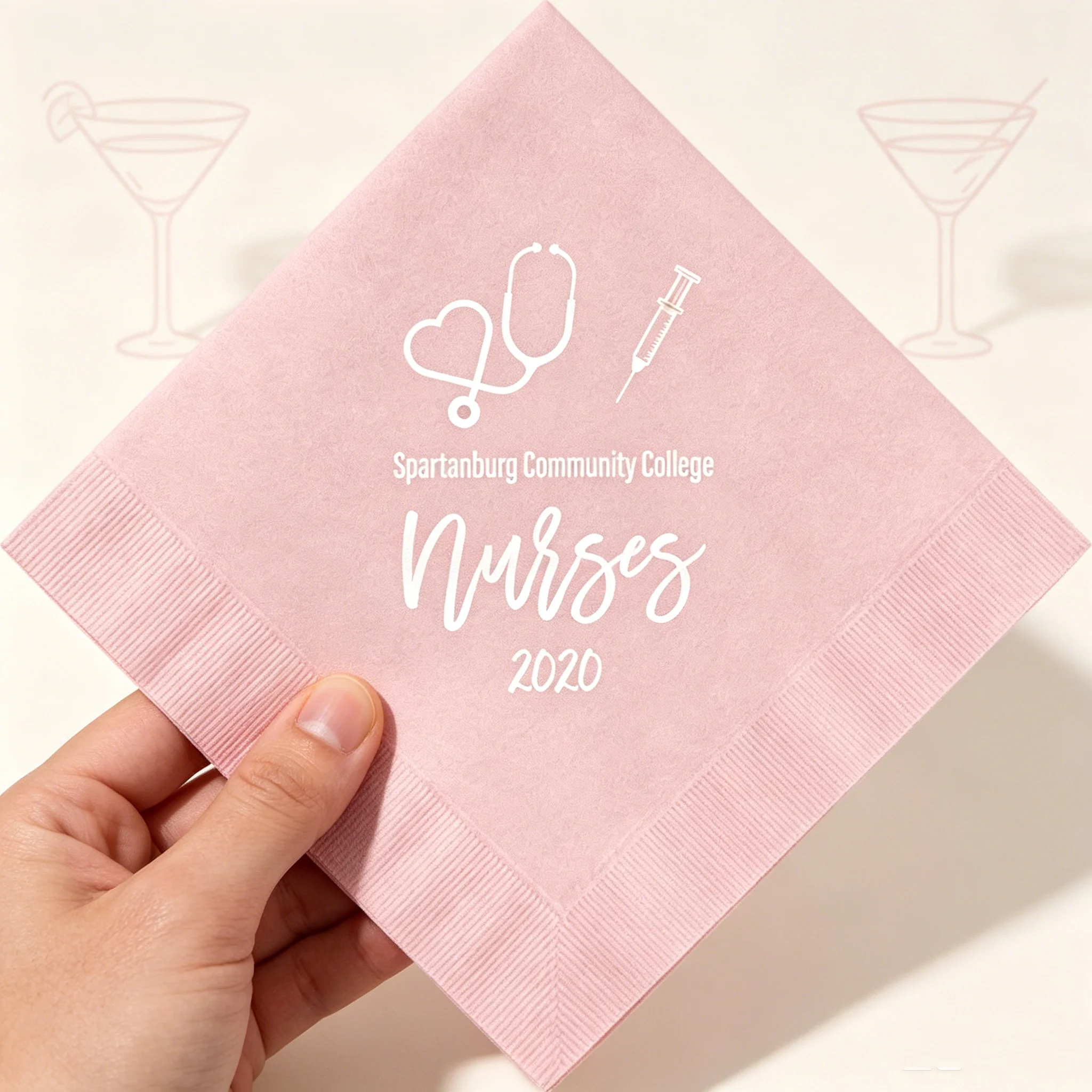 50pcs Personalized Nurse Graduation Cocktail Napkins, Custom College Name & Year Printed Napkins, Silver Foil Stethoscope & Syri
50pcs Personalized Nurse Graduation Cocktail Napkins, Custom College Name & Year Printed Napkins, Silver Foil Stethoscope & Syri