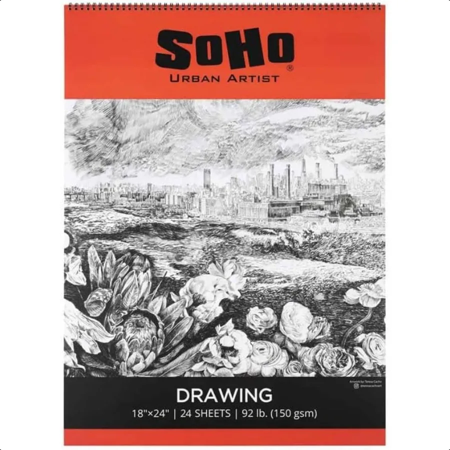 SoHo Urban Artist Softcover Drawing Pad 18x2492 lb. 150gsm 24 Sheets Drawing Paper Pads for Artists Travel Illustrations More
SoHo Urban Artist Softcover Drawing Pad 18x2492 lb. 150gsm 24 Sheets Drawing Paper Pads for Artists Travel Illustrations More