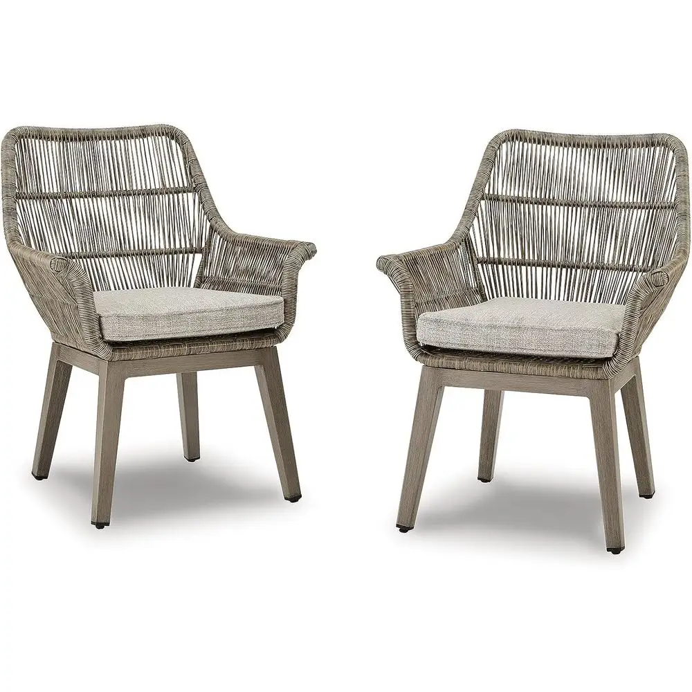 Weather-Resistant Outdoor Wicker Armchairs with Cushions, Set of 2, Beige, 18.5 Seat Height
Weather-Resistant Outdoor Wicker Armchairs with Cushions, Set of 2, Beige, 18.5 Seat Height