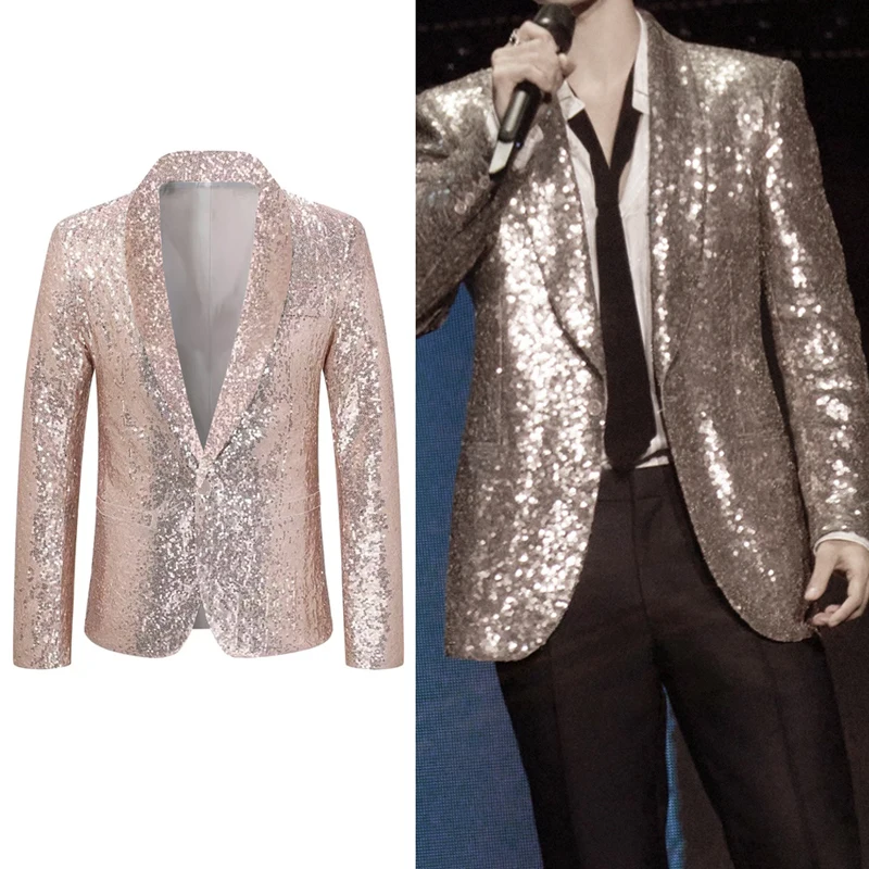 Dance Costumes Jazz Dance Champagne Sequined Suit Jacket Male Singers Performance Costumes Hosts Clothing Stage Outfit DN20023
Dance Costumes Jazz Dance Champagne Sequined Suit Jacket Male Singers Performance Costumes Hosts Clothing Stage Outfit DN20023