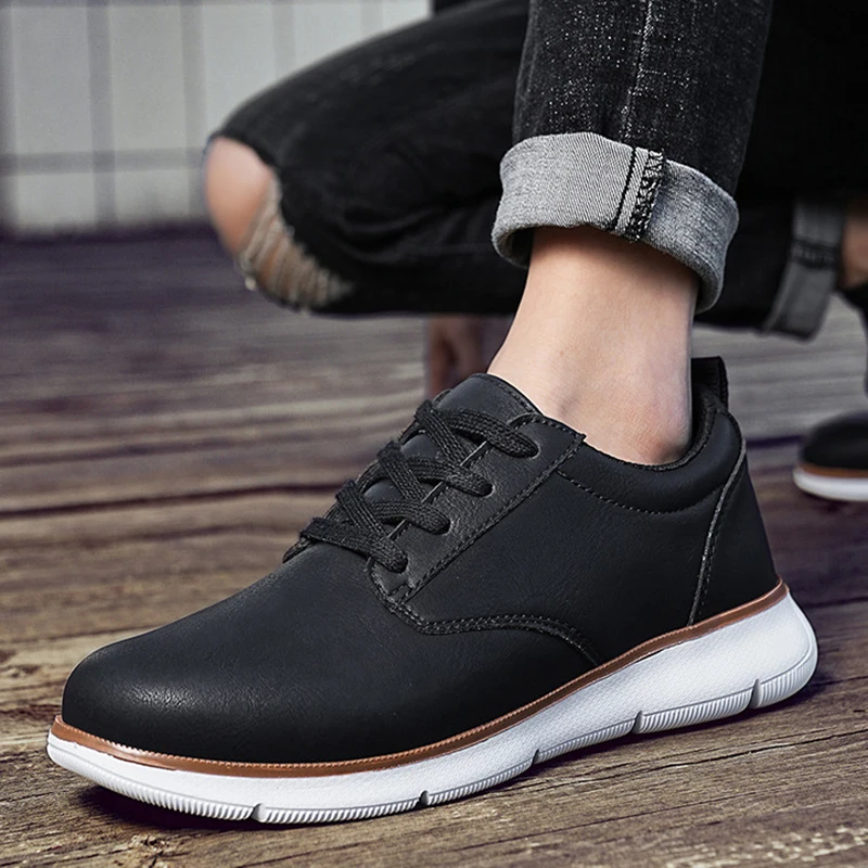 Spring Men's PU Leather Sneakers Business Casual Shoes for Man Outdoor Breathable Sneakers Male Fashion Loafers Walking Footwear
Spring Men's PU Leather Sneakers Business Casual Shoes for Man Outdoor Breathable Sneakers Male Fashion Loafers Walking Footwear