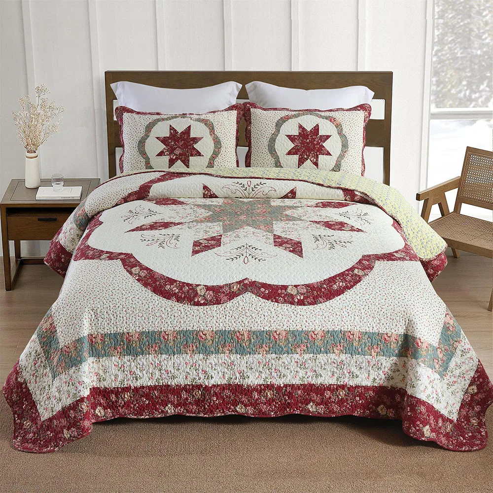 High-end Cotton Quilt Set Queen 3-Pieces Handmade Patchwork Bedspread on the Bed Summer Lightweight Comforter for Home Decor
High-end Cotton Quilt Set Queen 3-Pieces Handmade Patchwork Bedspread on the Bed Summer Lightweight Comforter for Home Decor
