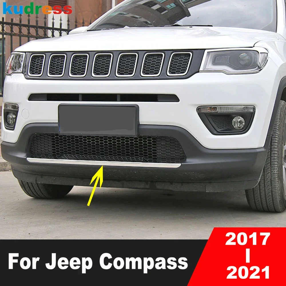 Для Jeep Compass 2017 2018 2019 2020 2021, хромированная передняя нижняя крышка бампера, нижняя решетка, молдинговая полоса, автомобильные аксессуары 
Для Jeep Compass 2017 2018 2019 2020 2021, хромированная передняя нижняя крышка бампера, нижняя решетка, молдинговая полоса, автомобильные аксессуары