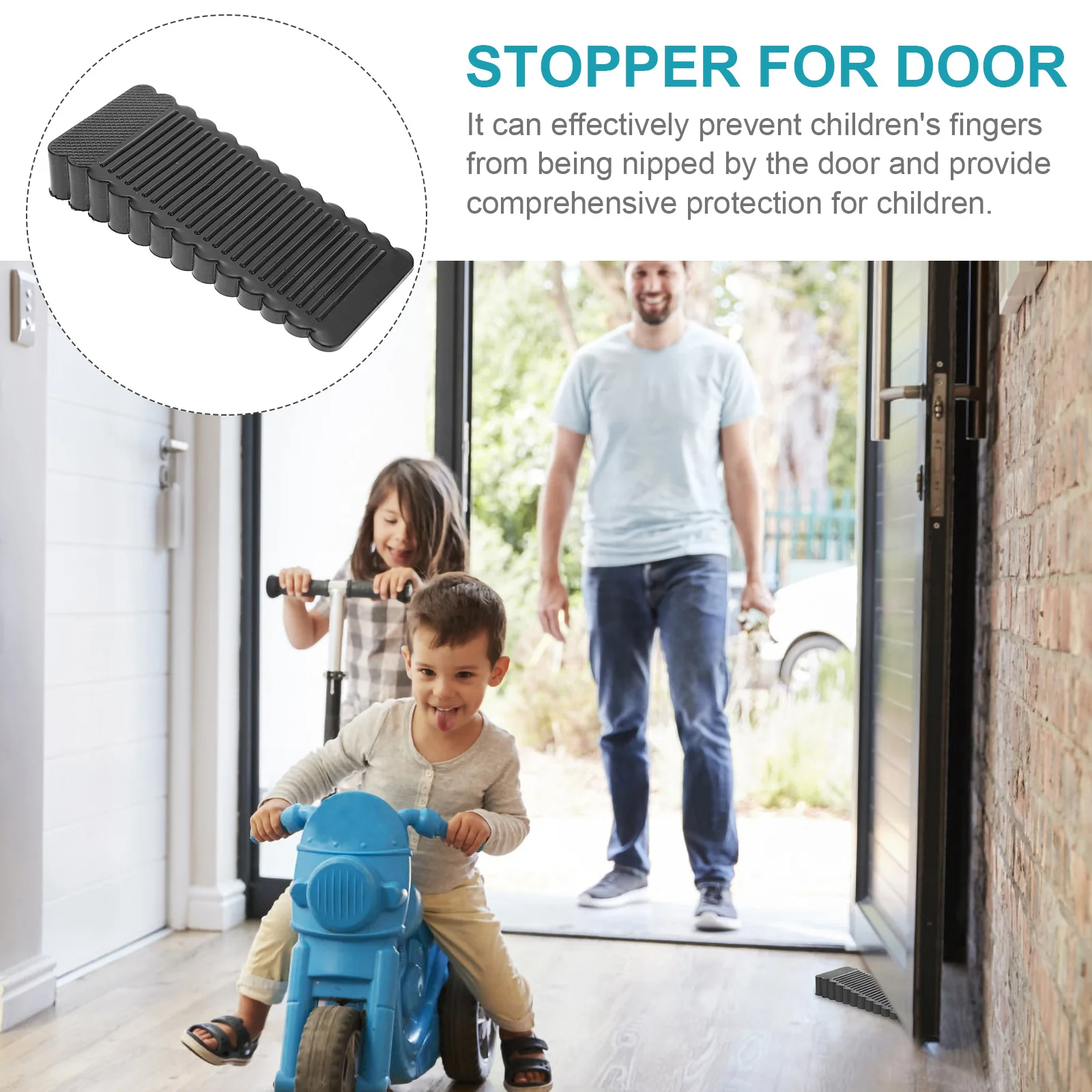 6 Pcs Stopper Child Safety PVC Home Security Stoppers Black Medium Size Door Plug Wedge Anti Pinch Door Blocker Hardware
6 Pcs Stopper Child Safety PVC Home Security Stoppers Black Medium Size Door Plug Wedge Anti Pinch Door Blocker Hardware