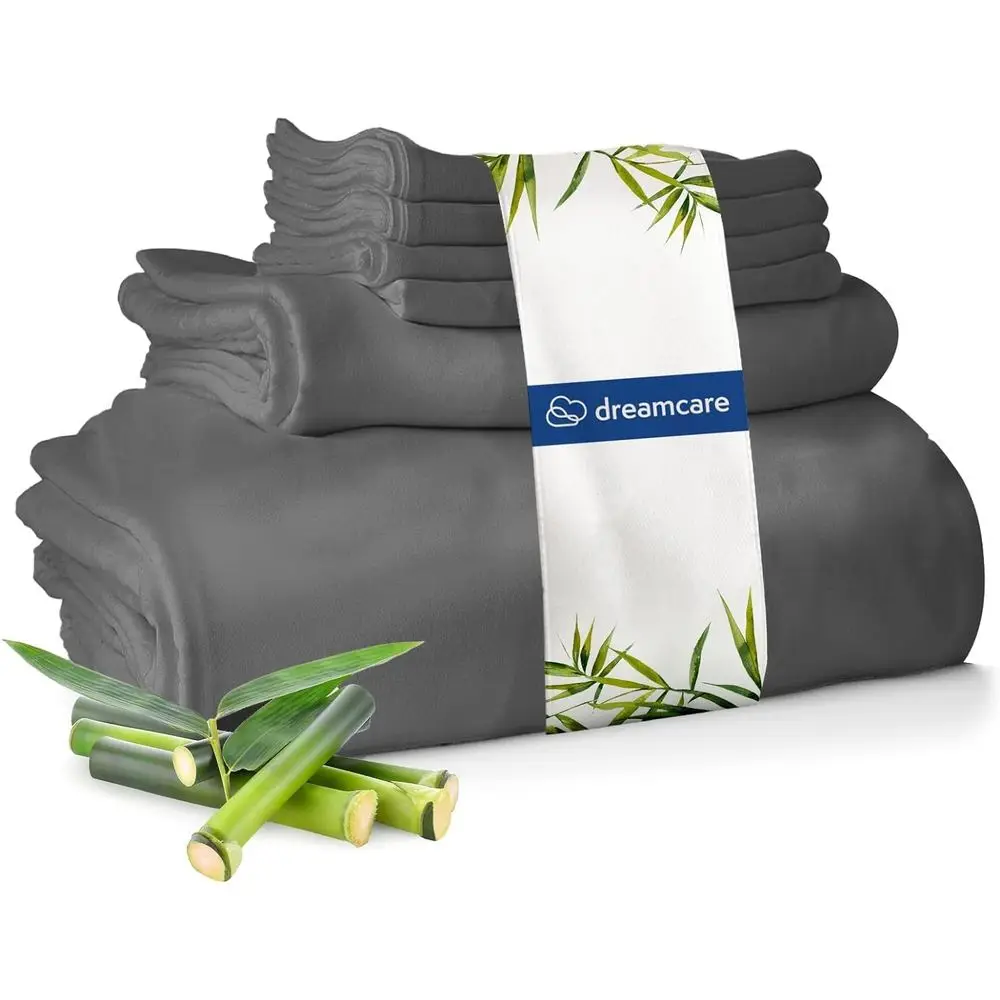 Luxury Cooling Bamboo Sheets Set - 4 Piece King Size Bedding, Perfect for Hot Sleepers (Gray)
Luxury Cooling Bamboo Sheets Set - 4 Piece King Size Bedding, Perfect for Hot Sleepers (Gray)