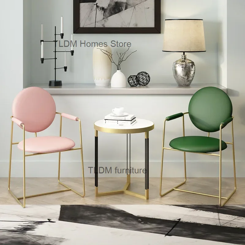 Nordic Dining Chair Golden Armchair Wrought Iron Restaurant Shop Chair Leisure Modern Minimalist Negotiate Chair Light Luxury
Nordic Dining Chair Golden Armchair Wrought Iron Restaurant Shop Chair Leisure Modern Minimalist Negotiate Chair Light Luxury