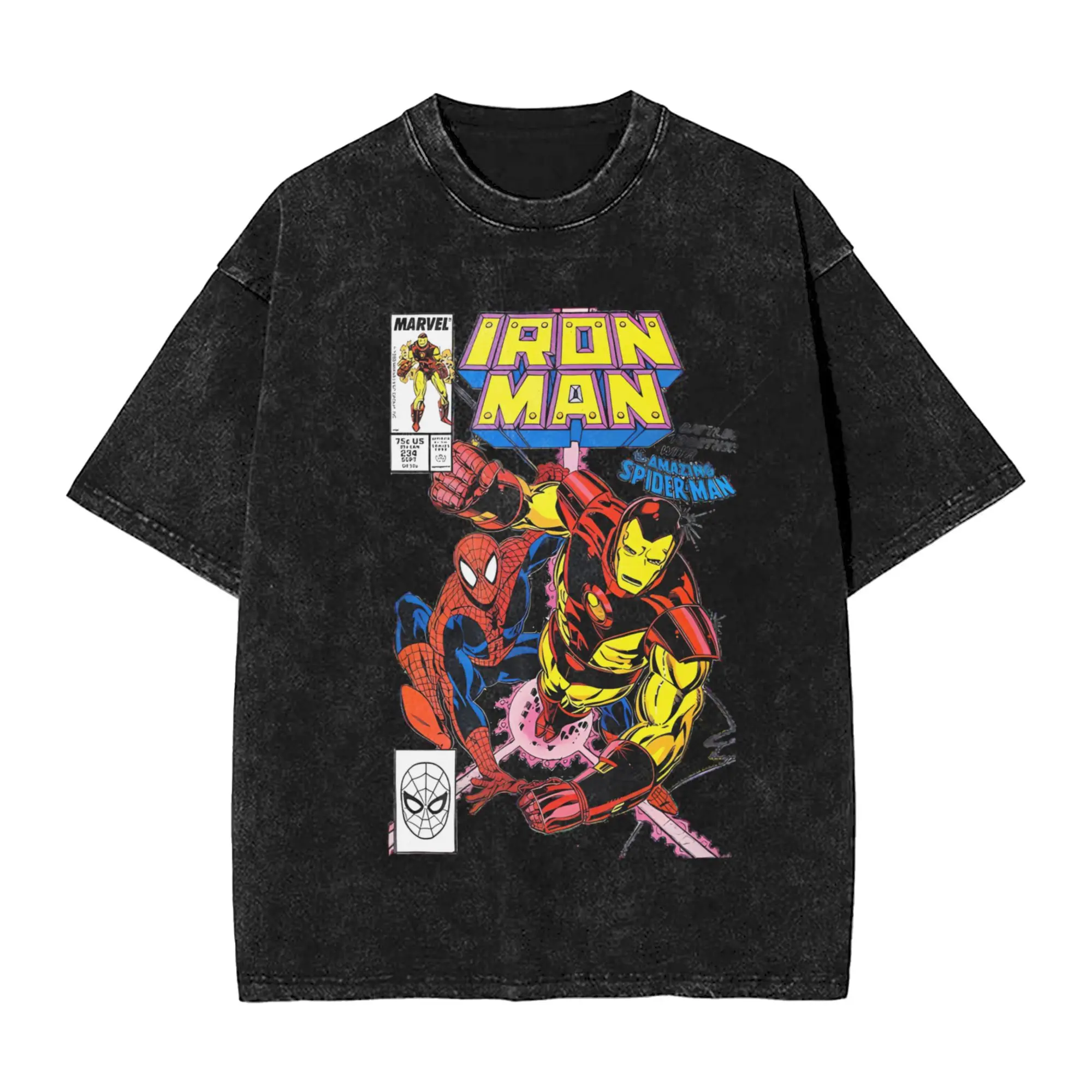 Oversized Washed T-Shirt Iron Man Spider Man Cover Cotton T-Shirts Fashion Tee Shirt for Man Summer Awesome Casual Clothing
Oversized Washed T-Shirt Iron Man Spider Man Cover Cotton T-Shirts Fashion Tee Shirt for Man Summer Awesome Casual Clothing