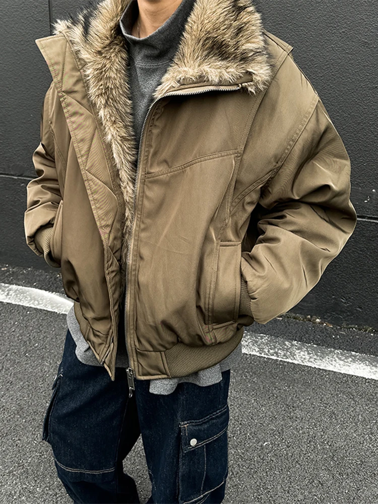 Men's ort Fur Collar Jaet Cotton Coat Winter Warm Fce Lined Faion Brand American Cleanfit Cotton Clothing
Men's ort Fur Collar Jaet Cotton Coat Winter Warm Fce Lined Faion Brand American Cleanfit Cotton Clothing