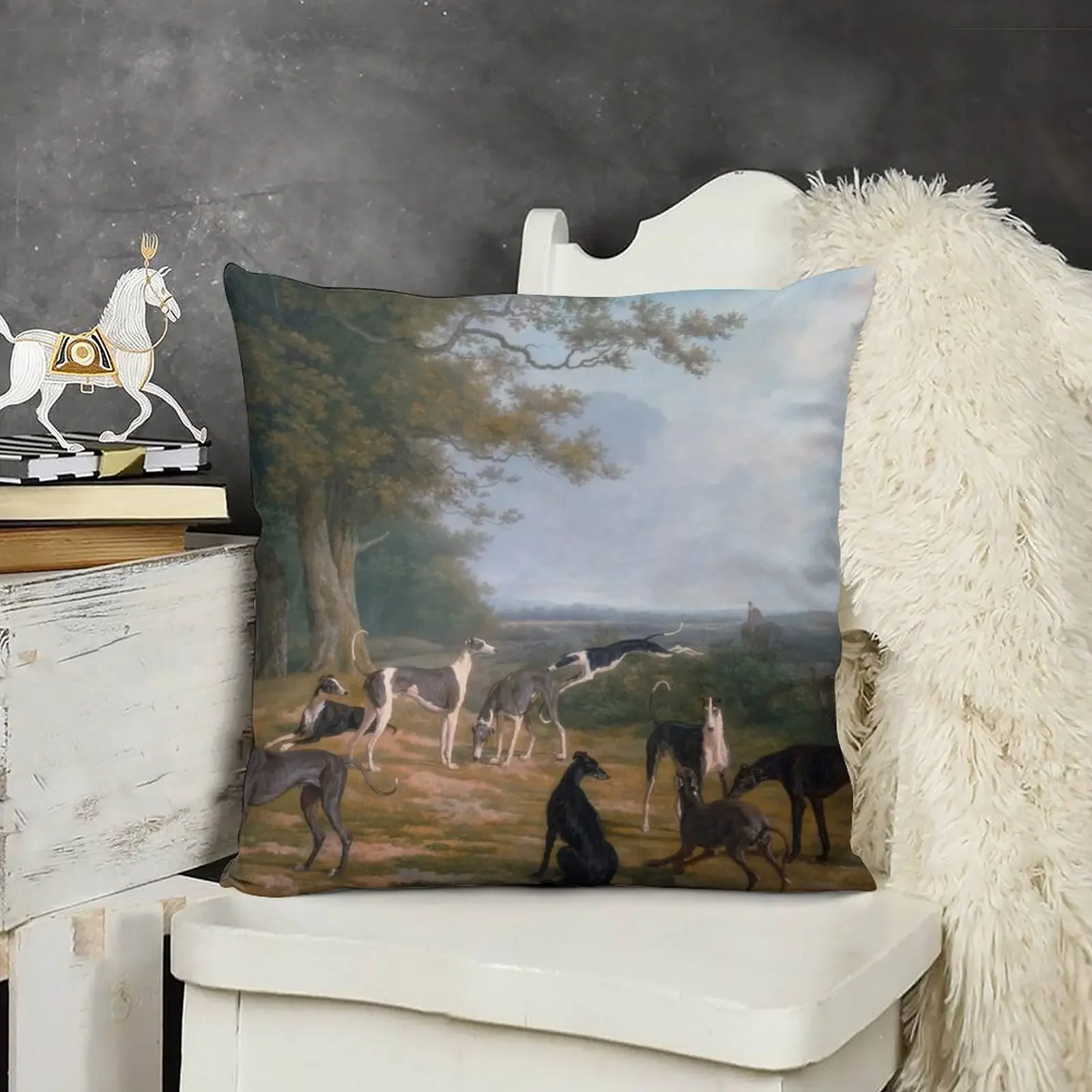 Nine Greyhounds in a Landscape (ca. 1807) by Jacques–Laurent Agasse. Throw Pillow Pillowcases Sofa Pillow Cover pillow
Nine Greyhounds in a Landscape (ca. 1807) by Jacques–Laurent Agasse. Throw Pillow Pillowcases Sofa Pillow Cover pillow