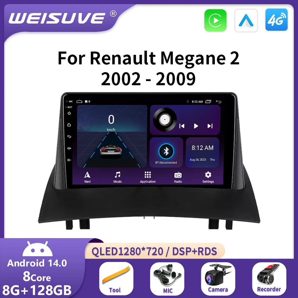 2 din Android 14 Car Radio For Renault Megane 2 2002-2009 car stereo Multimidia Video Player GPS Navi Carplay Head Unit 7862
2 din Android 14 Car Radio For Renault Megane 2 2002-2009 car stereo Multimidia Video Player GPS Navi Carplay Head Unit 7862