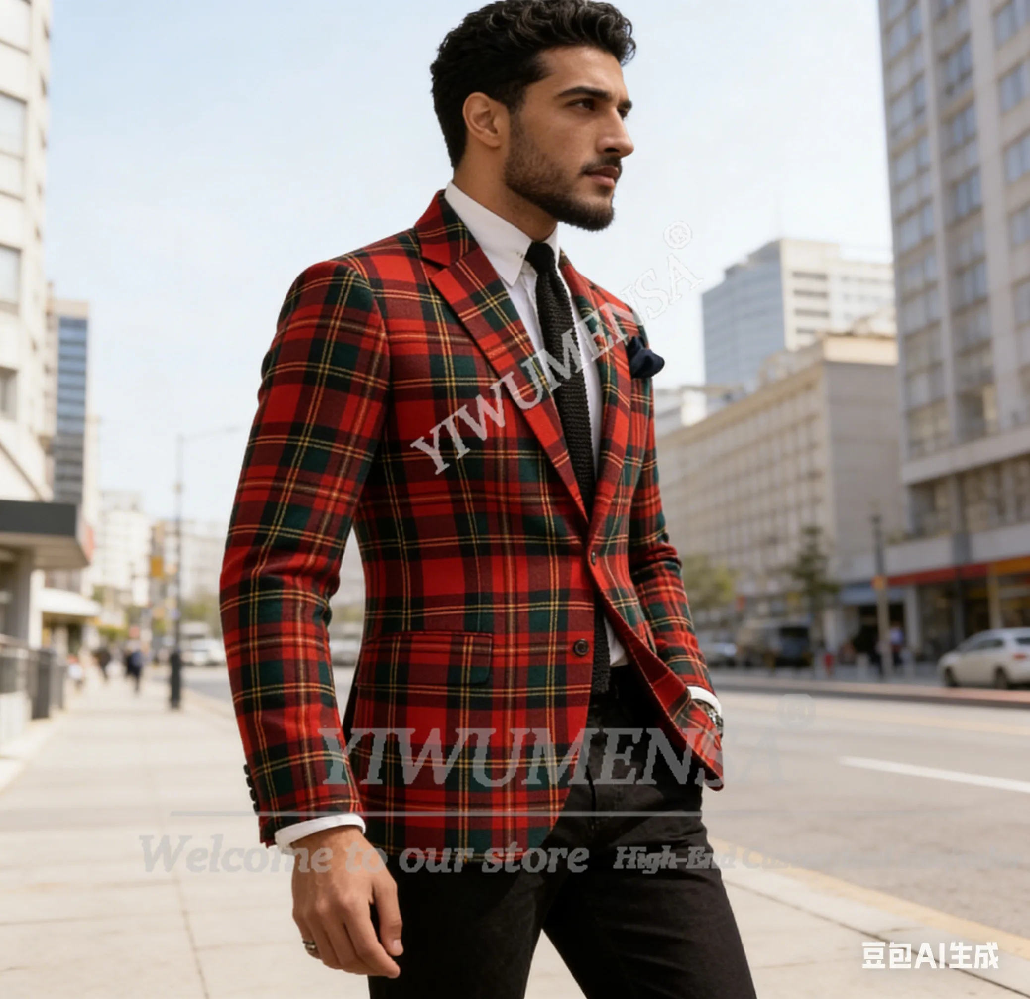 British Style Suits Men 2 Piece Sets Plaid Check Jacket With Pants Customized Single Breasted Tuxedo Attire Trajes Para Hombre
British Style Suits Men 2 Piece Sets Plaid Check Jacket With Pants Customized Single Breasted Tuxedo Attire Trajes Para Hombre