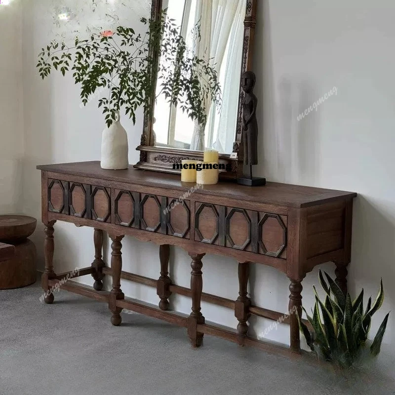 American light luxury solid wood porch cabinet modern medieval style living room decorative storage side cabinet
American light luxury solid wood porch cabinet modern medieval style living room decorative storage side cabinet