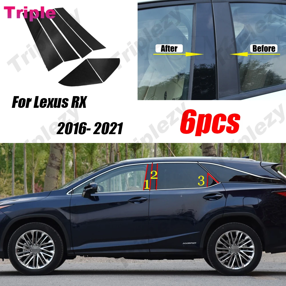 6Pcs Glossy Black/Carbon Fiber Car Door Window BC Pillar Post Trim For Lexus RX Series 200t 300 350t 350l 450h 450hl 2016-2021
6Pcs Glossy Black/Carbon Fiber Car Door Window BC Pillar Post Trim For Lexus RX Series 200t 300 350t 350l 450h 450hl 2016-2021